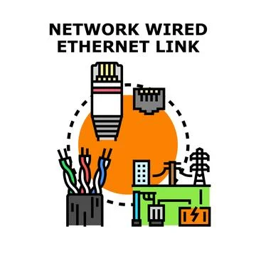 Building global wired network connectivity and data transmission Stock Illustration