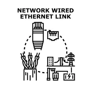 Building global wired network connectivity and data transmission Stock Illustration
