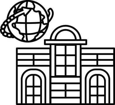 A building with a globe on top of it Illustrazione stock