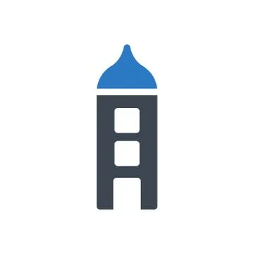 Building glyph color icon Stock Illustration