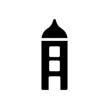 Building glyph flat icon Ilustración de archivo