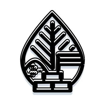 Building green energy efficient technology icon symbol Ilustración de archivo