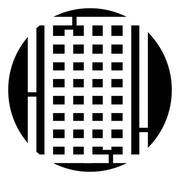 Building grid icon within a circular emblem Illustrazione stock