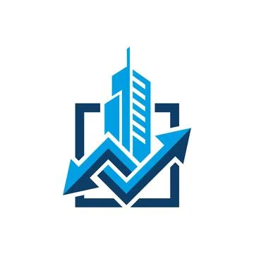Building Growth Logo Design for Real Estate Business Stock Illustration