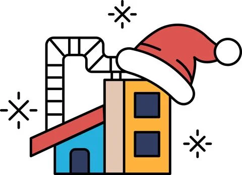 A building with a hat on top of it Stock Illustration