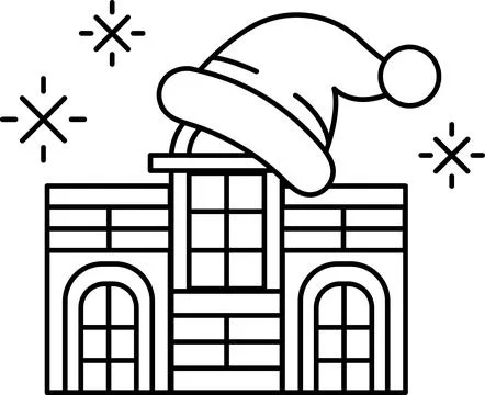 A building with a hat on top of it Ilustración de archivo