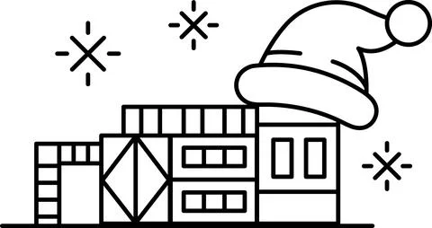 A building with a hat on top of it Stock Illustration