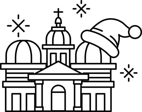 A building with a hat on top of it Ilustración de archivo