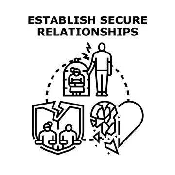 Building healthy relationships avoiding anxiety and broken trust Ilustración de archivo
