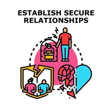 Building healthy relationships avoiding anxiety and broken trust Ilustración de archivo