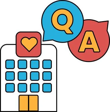A building with a heart and a question mark on it Stock Illustration