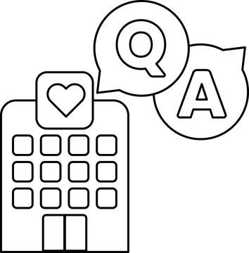 A building with a heart and a question mark on it Stock Illustration
