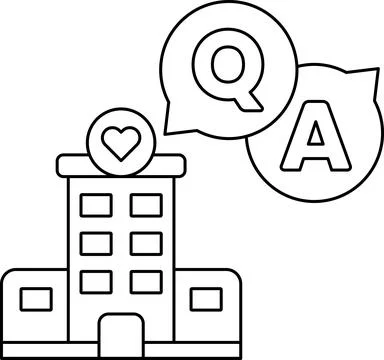 A building with a heart on it and a question mark above it Ilustración de archivo