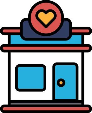 Building with a heart on it Stock Illustration