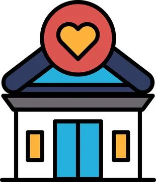 Building with a heart on it Illustrazione stock