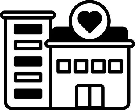 Building with a heart on it Illustrazione stock