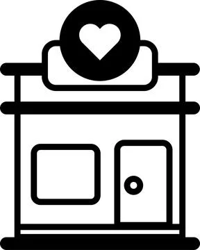 Building with a heart on it Stockillustratie