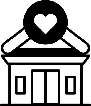Building with a heart on it Stock Illustration