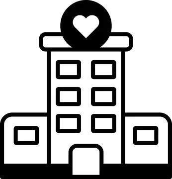 Building with a heart on it Illustrazione stock