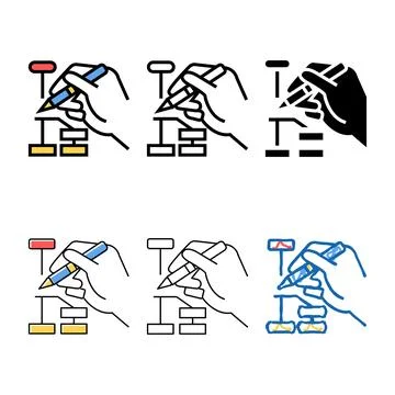 Building hierarchy color set icon vector Ilustración de archivo