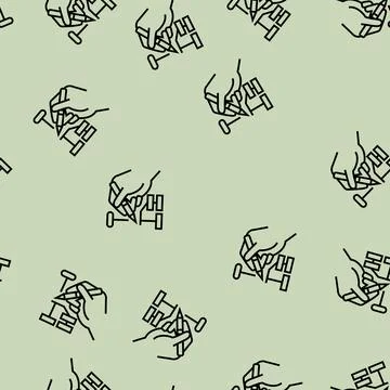 Building hierarchy line seamless pattern Stock Illustration