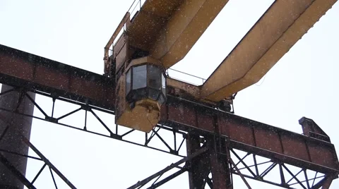 Building high-altitude work in winter Stock Footage 53278154