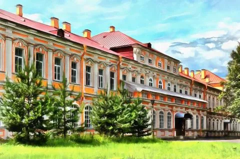 Building in the Holy Trinity Alexander Nevsky Lavra Stock Illustration