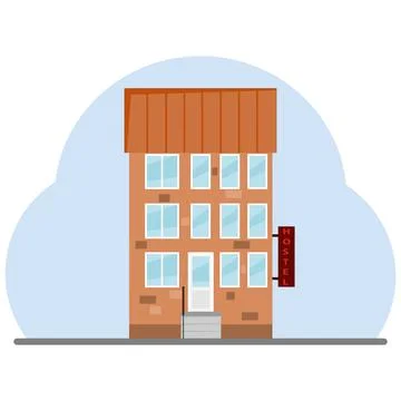 The building of the hostel Ilustración de archivo