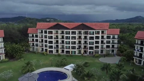 Building hotel at the beach.  Stock Footage 172148155