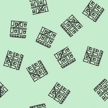 Building hotel line seamless pattern Stock Illustration