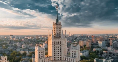 Building of the Hotel Ukraine Vídeos de archivo 80377321