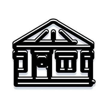 Building house architecture structure concept black icon Stock Illustration