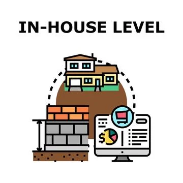 Building house construction leveling and cost analysis Stock Illustration