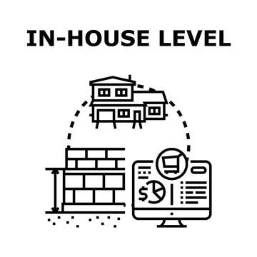 Building house construction leveling and cost analysis Stock Illustration