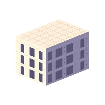 Building house in flat design. Built concrete structure at construction sit.. Stockillustratie