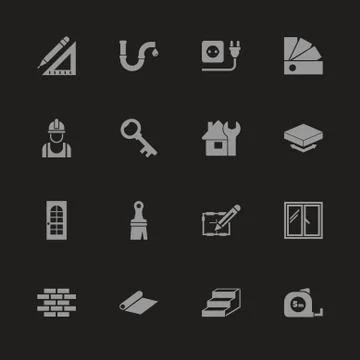 Building House - Flat Vector Icons Ilustración de archivo