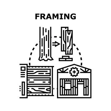 Building house frame construction process with wood 스톡 일러스트