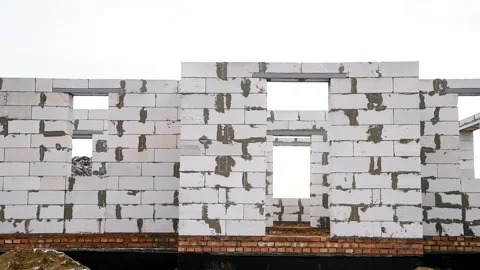 Building a house. The frame of the house. 動画素材 253085108