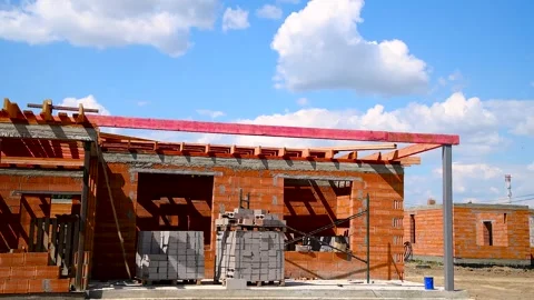 Building a house. The frame of the house Video stock 271026817