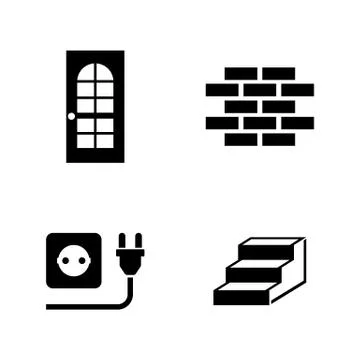 Building house. Simple Related Vector Icons Ilustración de archivo