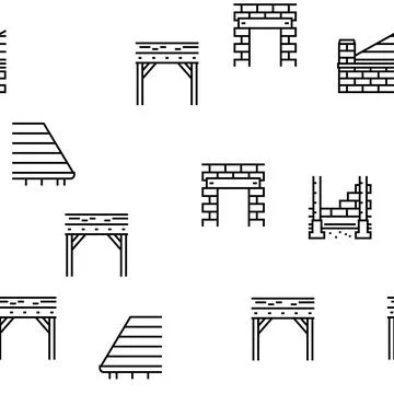 Building house structure vector seamless pattern Stock Illustration
