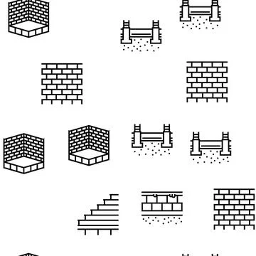 Building house structure vector seamless pattern Stock Illustration