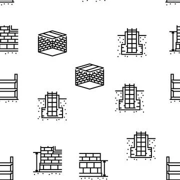 Building house structure vector seamless pattern 스톡 일러스트