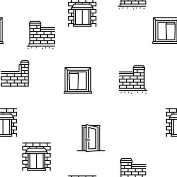 Building house structure vector seamless pattern 스톡 일러스트