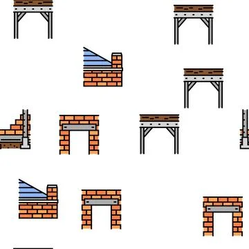 Building house structure vector seamless pattern Stock Illustration