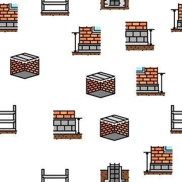 Building house structure vector seamless pattern Ilustración de archivo