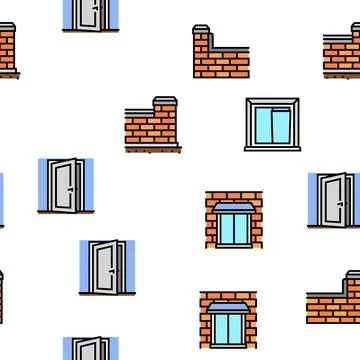 Building house structure vector seamless pattern 스톡 일러스트