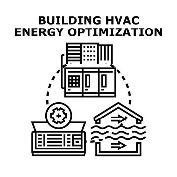 Building hvac energy optimization concept vector Ilustración de archivo