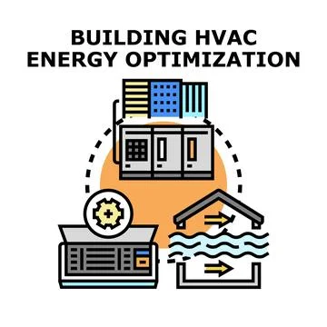 Building hvac energy optimization concept vector Illustration