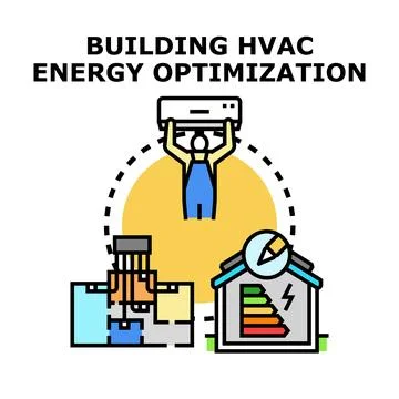 Building hvac energy optimization system engineering concept Stock Illustration